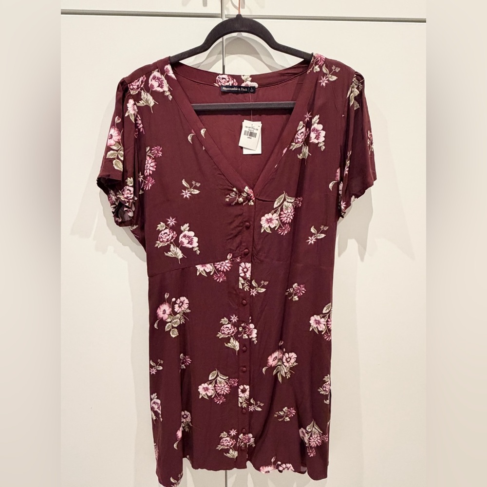 Abercrombie & Fitch Burgundy Floral Blouse